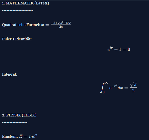LaTeX-Formeln